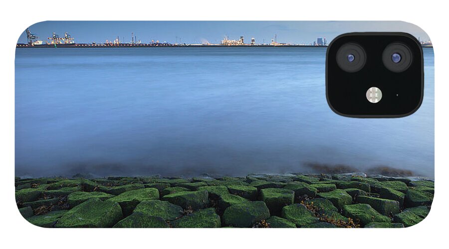 Industrial District iPhone 12 Case featuring the photograph Waves Breaking On A Breakwater by Gaps