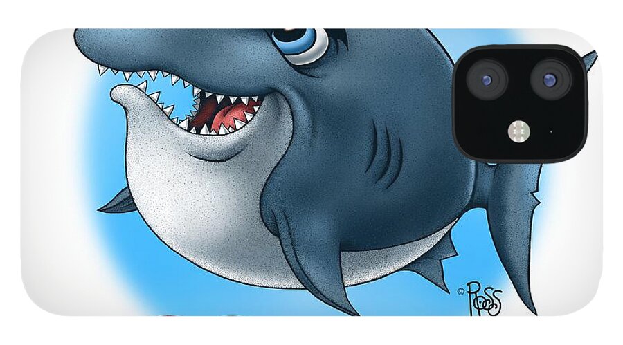 Animals iPhone 12 Case featuring the digital art We Love Tourists Shark by Scott Ross
