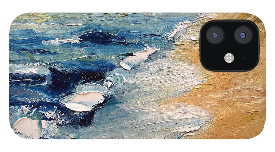 Whitecaps iPhone 12 Case featuring the painting Whitecaps on Lake Michigan 3.0 by Michelle Calkins