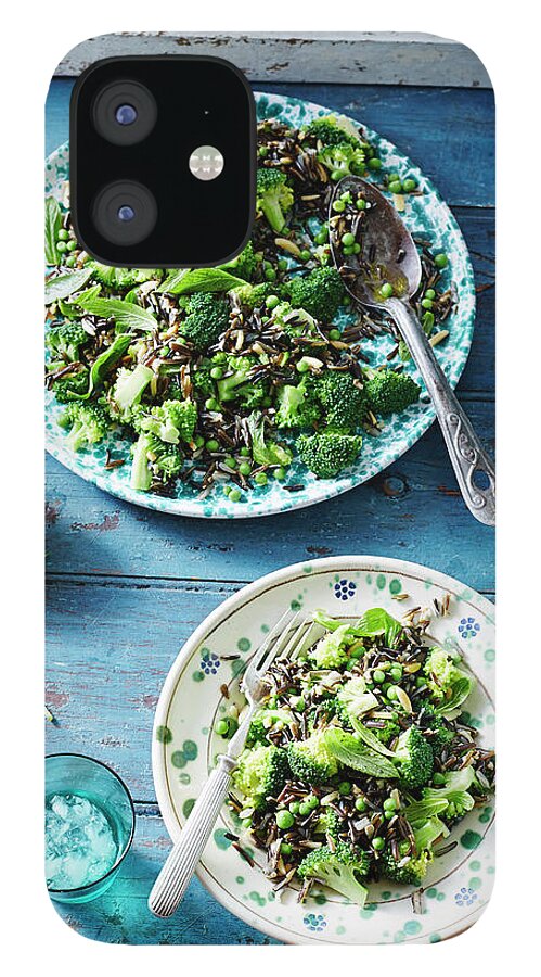 Broccoli iPhone 12 Case featuring the photograph Wild Rice, Pea And Broccoli Salad by Brett Stevens