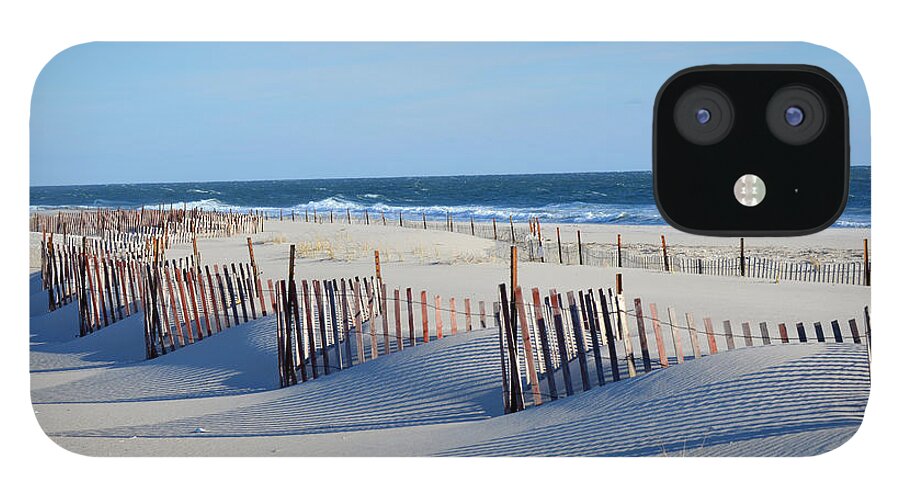 Beach iPhone 12 Case featuring the photograph Winter Beach Blues by Lynellen Nielsen