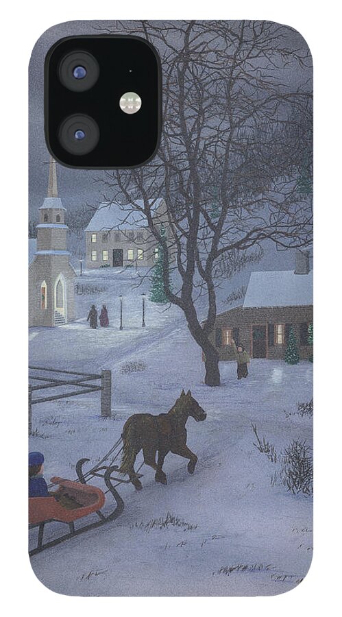 Winter iPhone 12 Case featuring the painting Winter Ride by Peter Rashford
