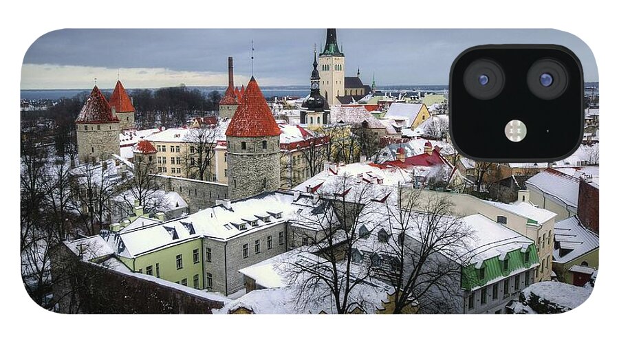 Snow iPhone 12 Case featuring the photograph Winter View Of Tallinn, Estonia by Mariusz Kluzniak