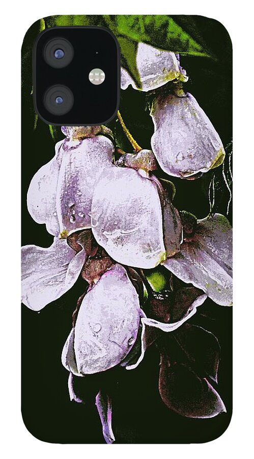 Flora iPhone 12 Case featuring the digital art Wisteria Simple by Tg Devore