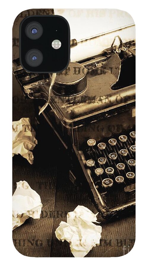 Vintage iPhone 12 Case featuring the photograph Words Punched On To Paper by Edward Fielding