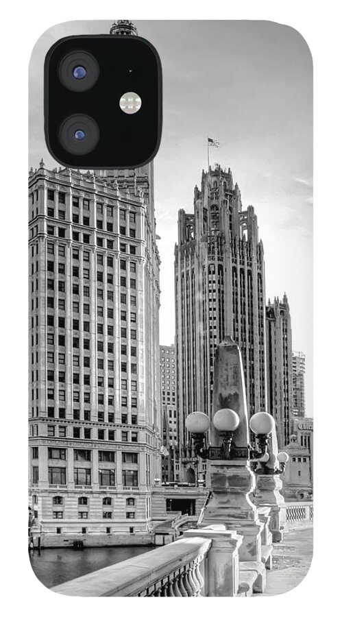 Architecture iPhone 12 Case featuring the photograph Wrigley and Tribune by Scott Norris