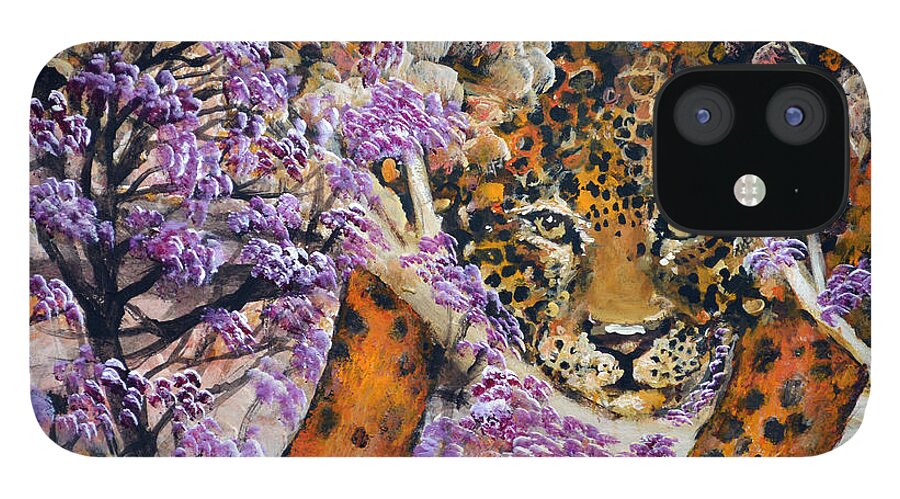 Leopard iPhone 12 Case featuring the painting You are PRRrrrerfect Just The Way You Are by Ashleigh Dyan Bayer