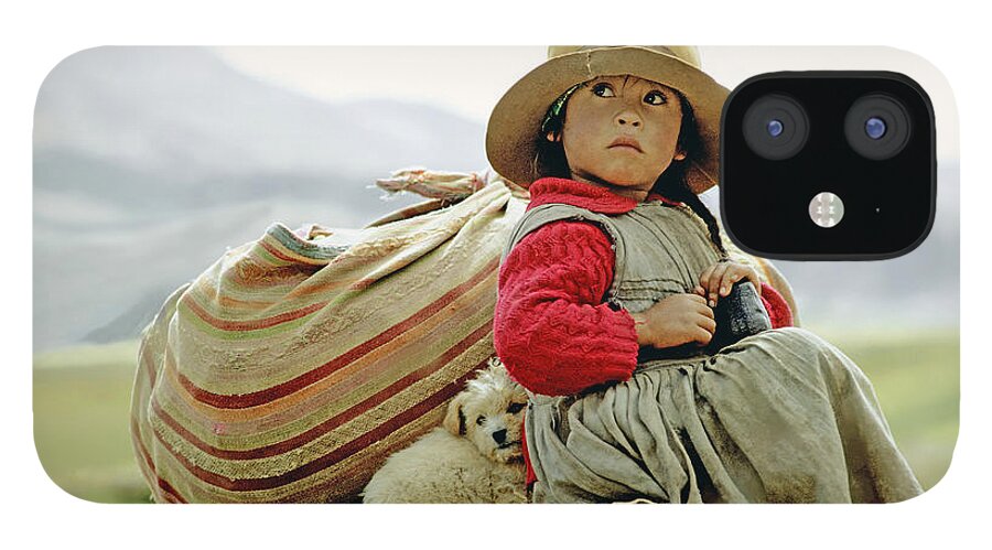 Girl iPhone 12 Case featuring the photograph Young Girl in Peru by Victor Englebert