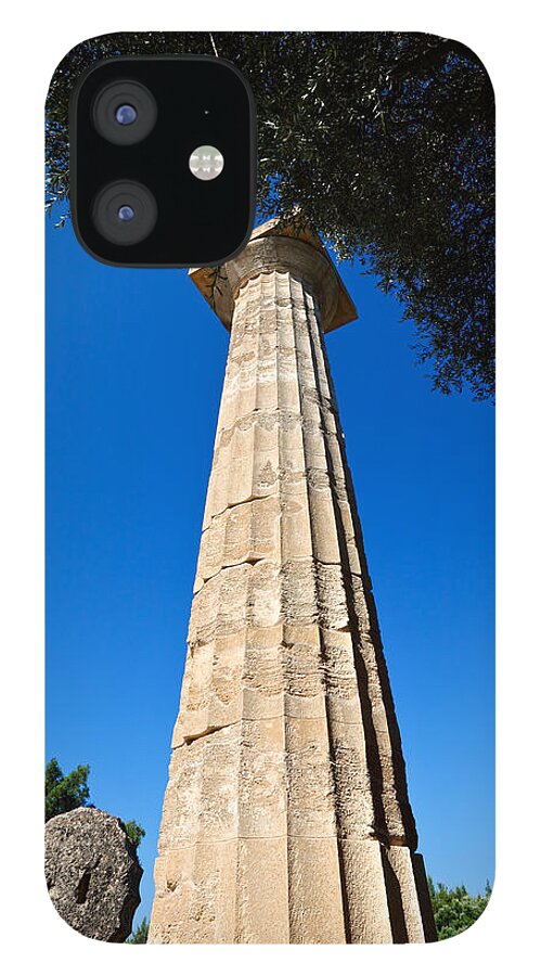 Ancient iPhone 12 Case featuring the photograph Temple of Zeus - Ancient Olympia #1 by Constantinos Iliopoulos