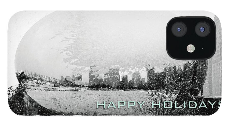Chicago iPhone 12 Case featuring the photograph Happy Holidays from Chicago #2 by Laura Kinker