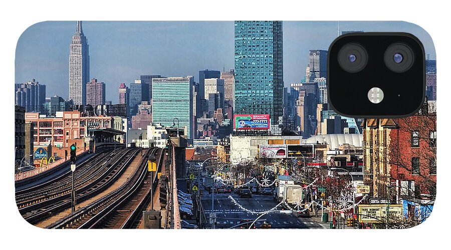 No. 7 Train iPhone 12 Case featuring the photograph 46th and Bliss by S Paul Sahm