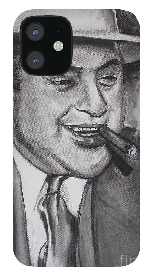 Al Capone iPhone 12 Case featuring the painting Al Capone 0G Scarface by Eric Dee