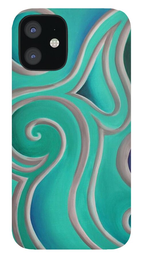 Contemporary Canvas Prints iPhone 12 Case featuring the painting Angel Flow by Reina Cottier