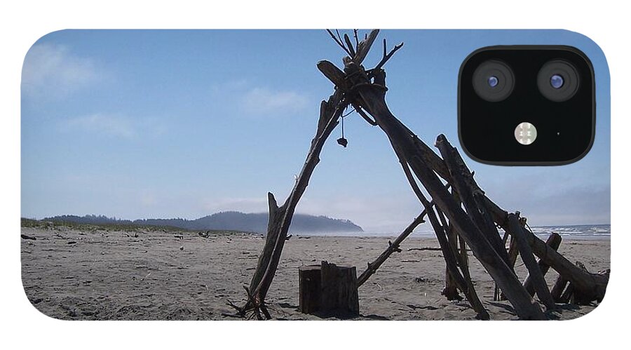 Beach iPhone 12 Case featuring the photograph Beach Shelter Skeleton by Peter Mooyman