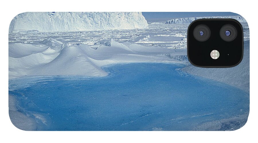 Hhh iPhone 12 Case featuring the photograph Blue Pool on Iceberg Antarctica by Colin Monteath