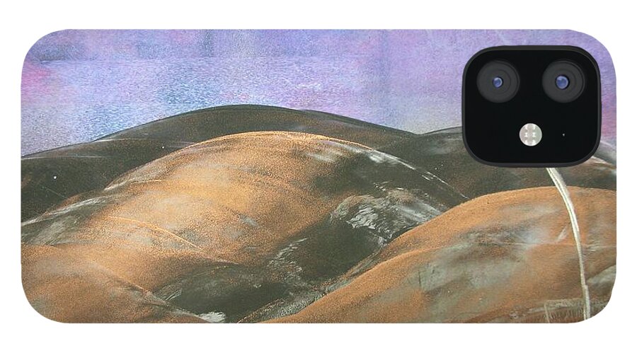  iPhone 12 Case featuring the painting Bronze Mountains by Melinda Etzold