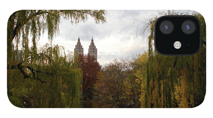 New York City iPhone 12 Case featuring the photograph Central Park Autumn by Lorraine Devon Wilke