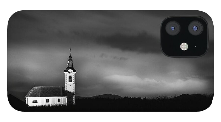 Dusk iPhone 12 Case featuring the photograph Church shining bright by Ian Middleton