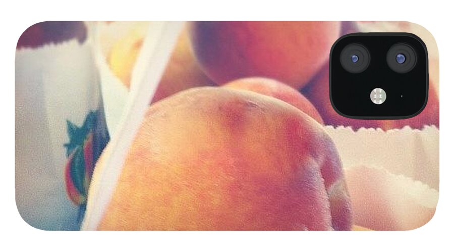  iPhone 12 Case featuring the photograph Fresh Peaches :) by Dana Coplin
