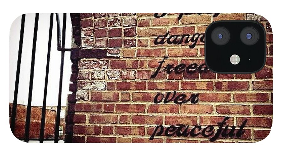 Streetart iPhone 12 Case featuring the photograph i Prefer Dangerous Freedom Over by Natasha Marco