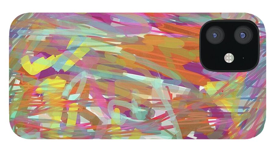 Abstract iPhone 12 Case featuring the painting Into the Prism Tunnel by Naomi Jacobs