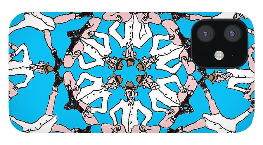 Coot iPhone 12 Case featuring the drawing Kaleidoscoot by R Allen Swezey
