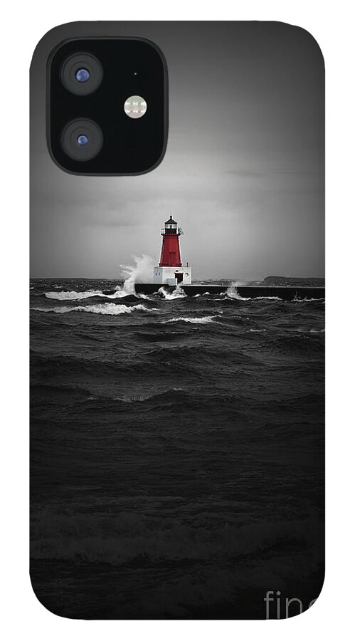 America iPhone 12 Case featuring the photograph Lighthouse Glow by Ms Judi
