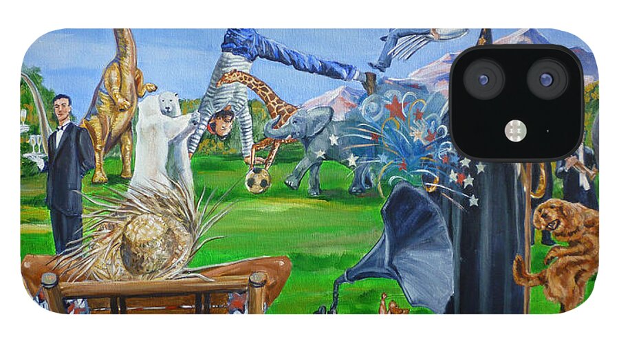 Creedence Clearwater Revival iPhone 12 Case featuring the painting Looking Out My Back Door by Bryan Bustard