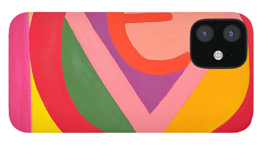 Love iPhone 12 Case featuring the painting Love art by Hagit Dayan