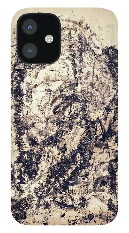 � iPhone 12 Case featuring the painting Monoprint Portrait 2 by JC Armbruster