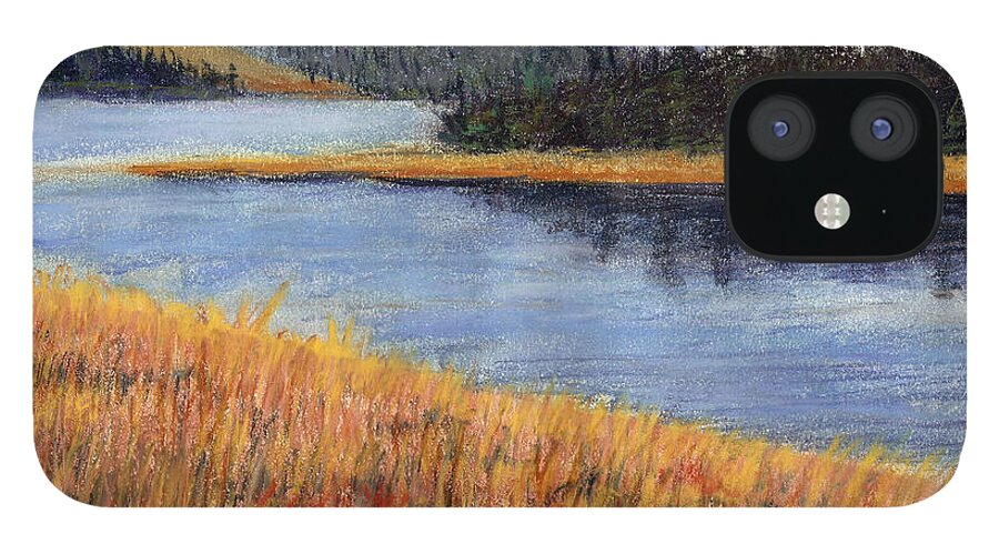Pastels iPhone 12 Case featuring the painting Nestucca River and Bay by Chriss Pagani