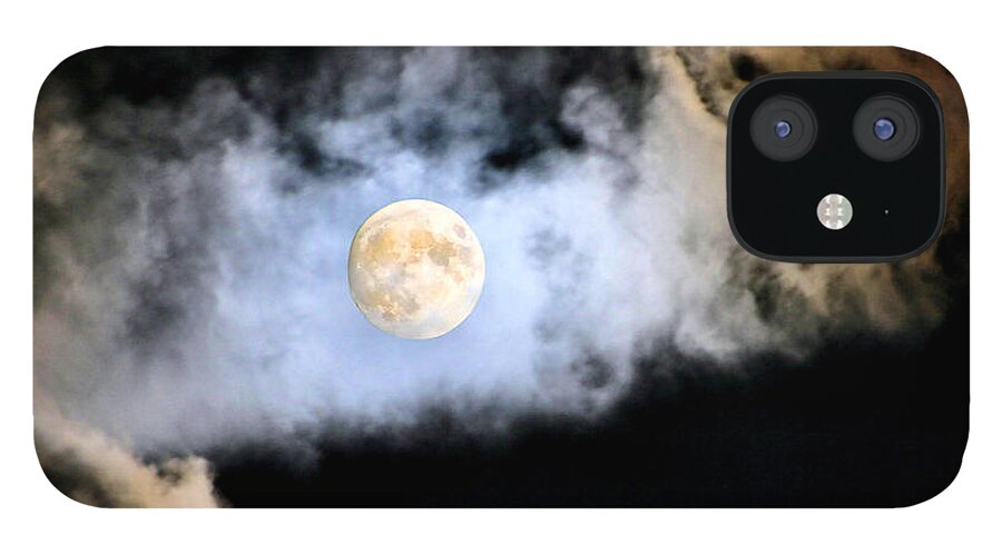 Moon iPhone 12 Case featuring the photograph Obscured by Clouds by Kristin Elmquist