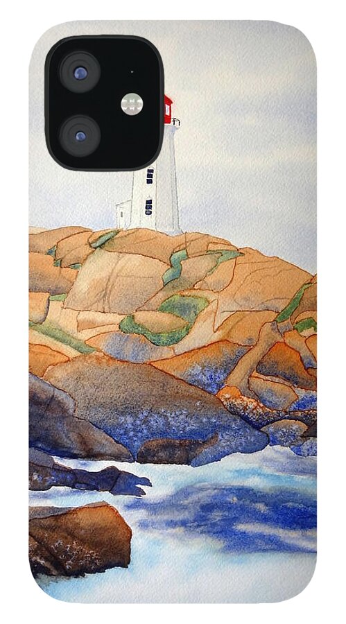 Peggy's Cove iPhone 12 Case featuring the painting Peggy's Cove by Laurel Best