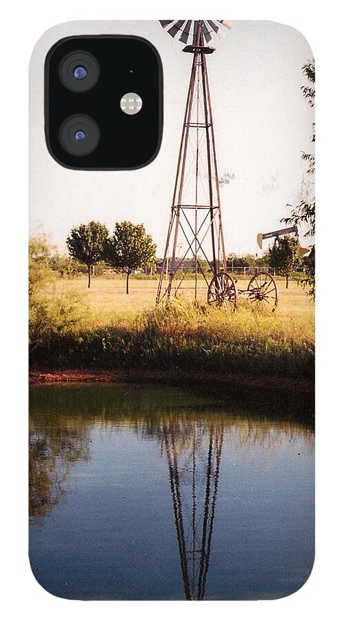 Windmill iPhone 12 Case featuring the photograph Prairie Windmill by Al Griffin