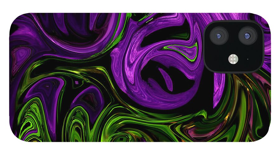 Abstract iPhone 12 Case featuring the photograph Purple Transformation by Karen Harrison Brown