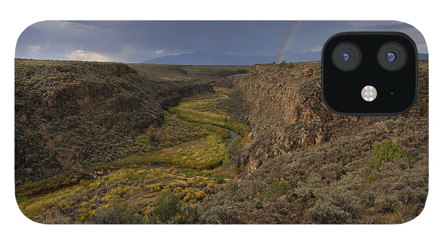 Landscape iPhone 12 Case featuring the photograph Rainbow Over The Rio Pueblo by Ron Cline