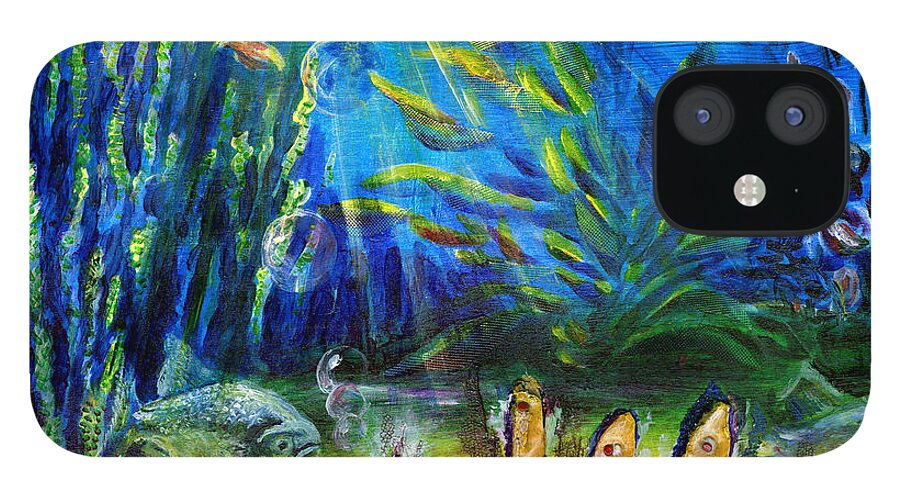 Fish iPhone 12 Case featuring the painting Red Eye Odyssey by Richard Jules