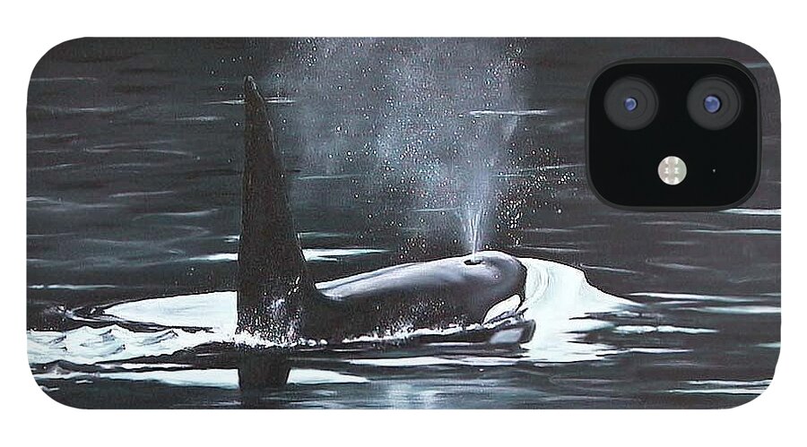 Ocean iPhone 12 Case featuring the painting San Juan Resident by Kim Lockman