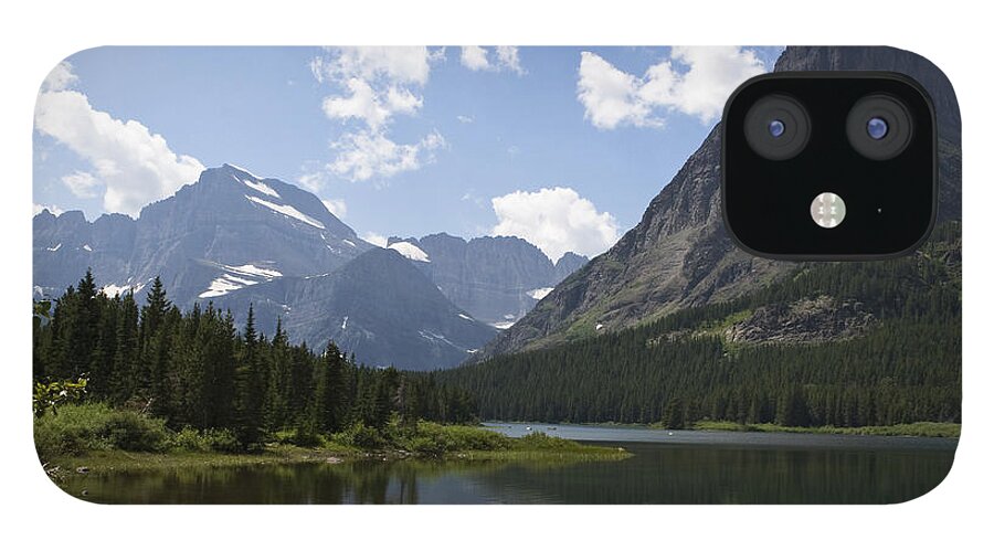 Swiftcurrent Lake iPhone 12 Case featuring the photograph Sinopah Reflected by Lorraine Devon Wilke