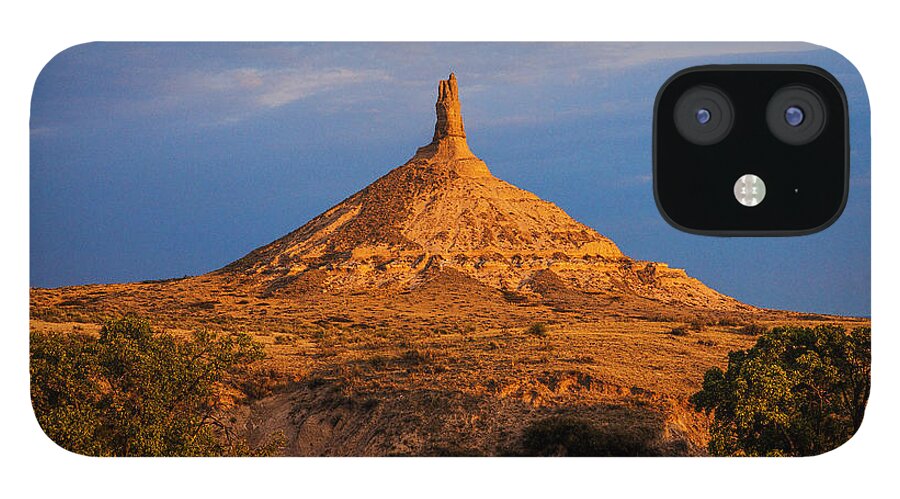 Western Nebraska iPhone 12 Case featuring the photograph Sunrise At Chimney Rock by Ed Peterson