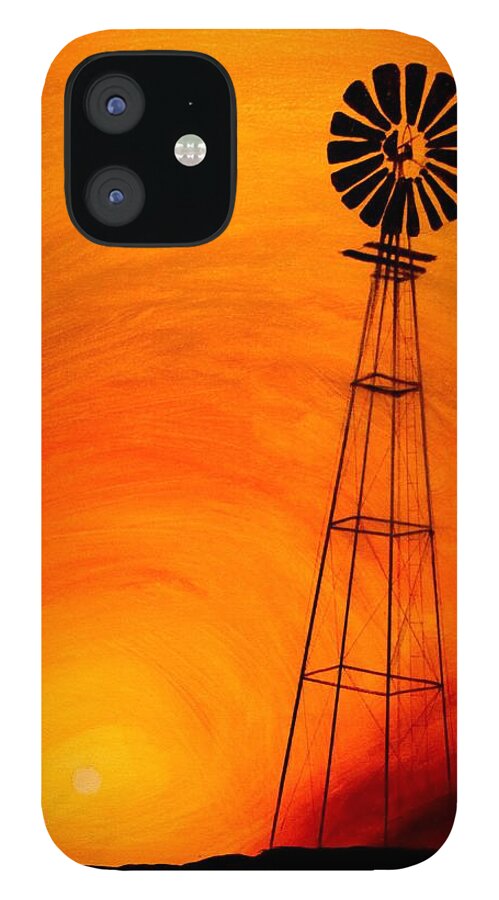 Sunset iPhone 12 Case featuring the painting Sunset by J Vincent Scarpace