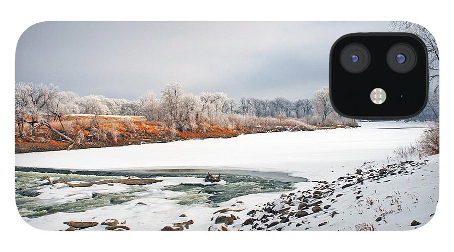 Red River iPhone 12 Case featuring the photograph Winter Red River 2012 by Steve Augustin