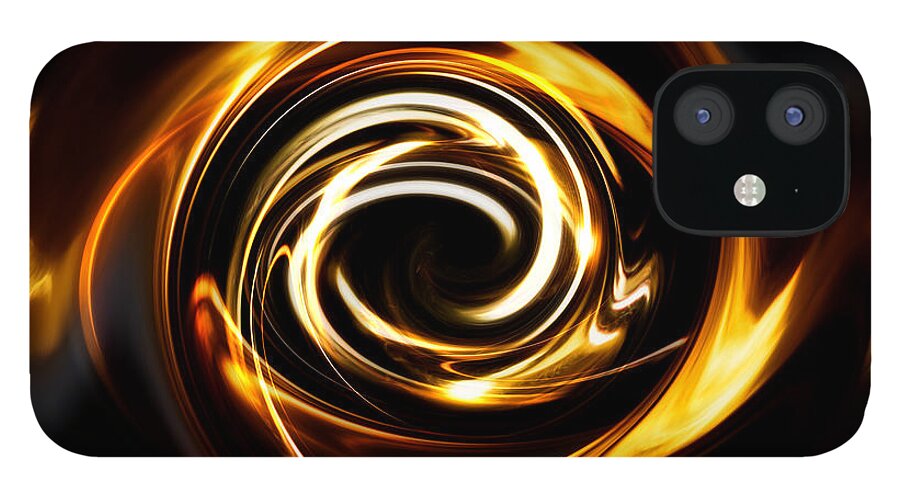 Abstract Orange Light Circle On A Black Background Iphone 12 Case For Sale By Jozef Klopacka