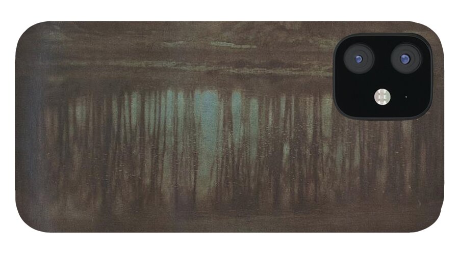Edward Steichen iPhone 12 Case featuring the painting Pond Moonlight by MotionAge Designs