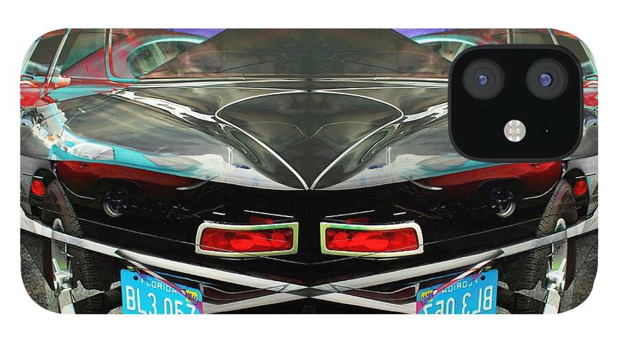 Cars iPhone 12 Case featuring the photograph Abstract black car #1 by Karl Rose