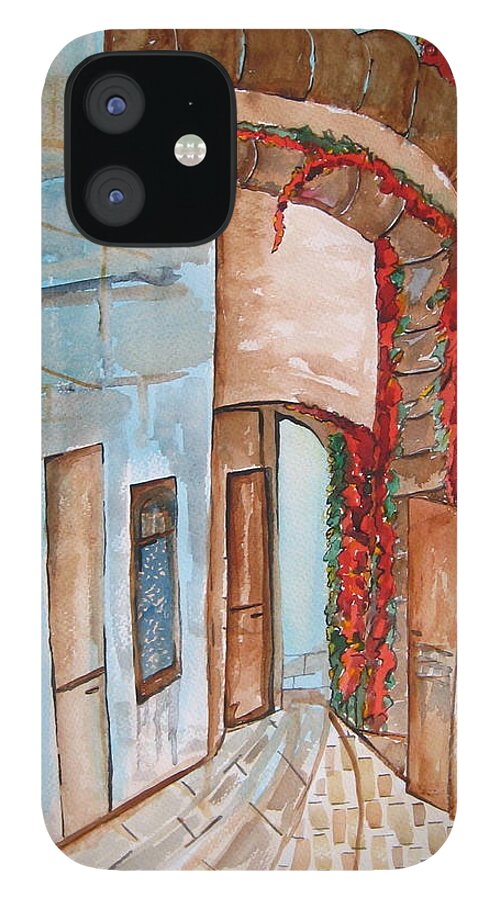  iPhone 12 Case featuring the painting Barrio #1 by Roger Cummiskey