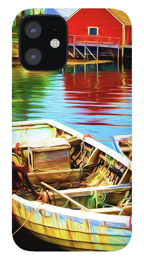 Boats iPhone 12 Case featuring the painting Boats #1 by Prince Andre Faubert
