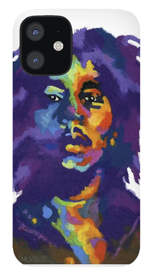 Bob Marley iPhone 12 Case featuring the painting Bob Marley-for t-shirt by Stephen Anderson