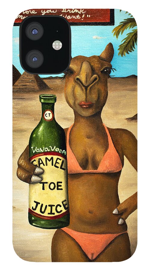 Camel iPhone 12 Case featuring the painting Camel Toe Juice #1 by Leah Saulnier The Painting Maniac