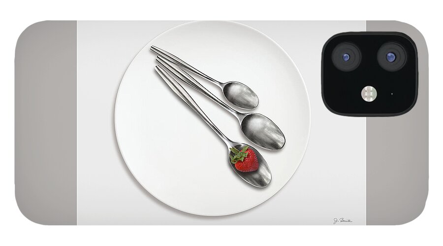 Dishes iPhone 12 Case featuring the photograph Dish, Spoons and Strawberry #1 by Joe Bonita